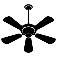 Ceiling fan silhouette vector illustration design