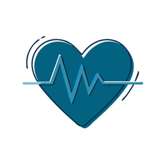 Heartbeat Icon, Blue Vector for Cardiology and Health Monitoring.