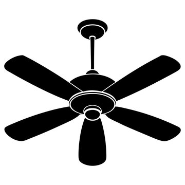 recommend clip art: Ceiling fan silhouette vector illustration design
