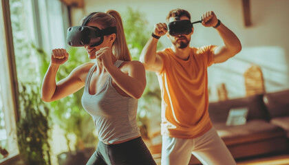 Participants engage in VR fitness with focus and poise
