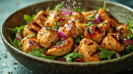 Pour le d&icirc;ner, un plat de poulet r&ocirc;ti accompagn&eacute; de patates et de l&eacute;gumes cuisin&eacute;s &agrave; la po&ecirc;le, napp&eacute; d'une sauce d&eacute;licieuse, offre un repas sain et chaud pour les bons vivants.