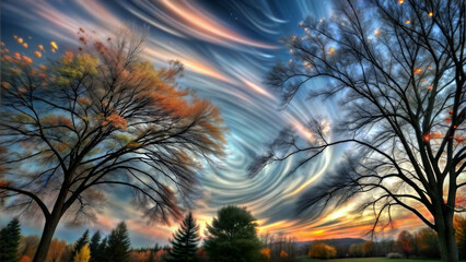 Northern Lights Over a Night Forest Representing Nature's Majestic Beauty