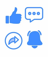 Set of Social media logo with contact icons