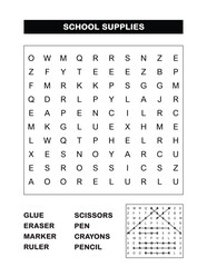 word search puzzle 7 School Supplies