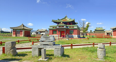 Temple of Dalai Lama - Buddhist Erdene Zuu Monastery. Located in Kharkhorin, near to the ancient...