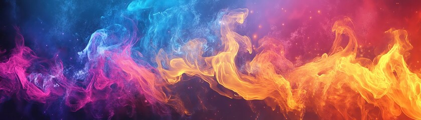 A digital art representation of flames, with an emphasis on vibrant colors