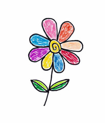 Hand drawn flower, line art