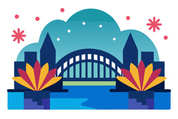 Vibrant Australia Day Vector Illustration Featuring Iconic Symbols and Landscapes
