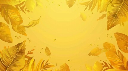 Yellow autumn leaves on a golden background, creating a warm, vibrant look.