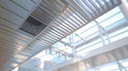 Close-up View of a White Ceiling with a Vent and Light Filtering Through