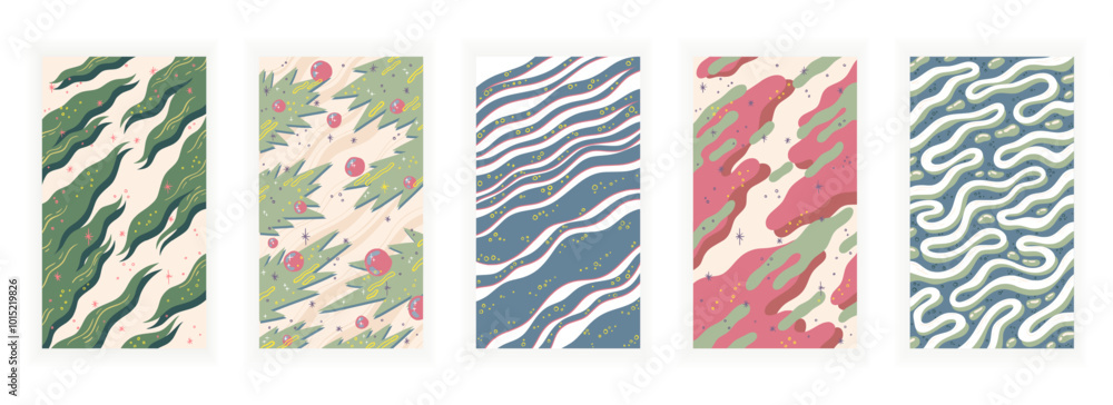 Poster abstract backgrounds. natural pattern decoration. modern fashion material. wavy spots. curve lines. 