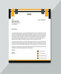 corporate A4 size letterhead design template.