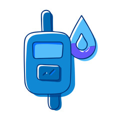 Obraz premium Glucometer Icon, Blue Vector for Diabetes and Health Monitoring.