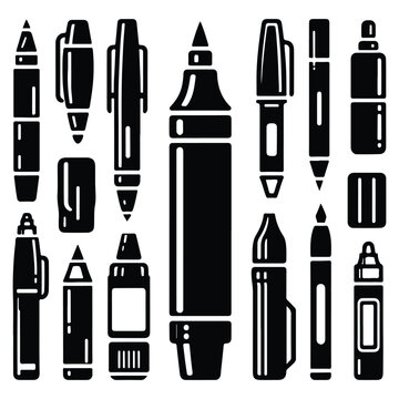 Marker silhouette  vector  black color white background 