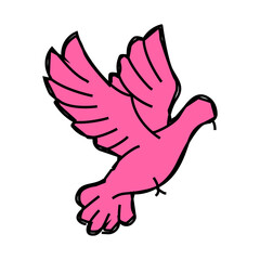 Obraz premium flying dove line icon vector. flying dove sign. isolated symbol illustration