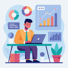 Fototapeta premium Dressed in a tailored suit, the business professional exudes confidence and authority, making a strong impression on colleagues and clients alike.