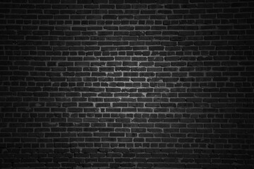 Black brick wall background or texture