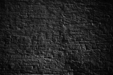 Black brick wall background or texture