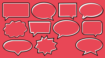 Fototapeta premium Vector art set of Speech Bubbles 