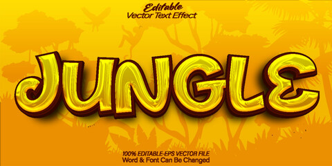Jungle Vector Text Effect Editable Alphabet Forest Tropic Wildlife Animal Rainforest