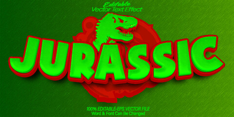 Jurassic  Vector Text Effect Editable Alphabet Dinosaur Wild Park Predator Trex Lizard © Zeta
