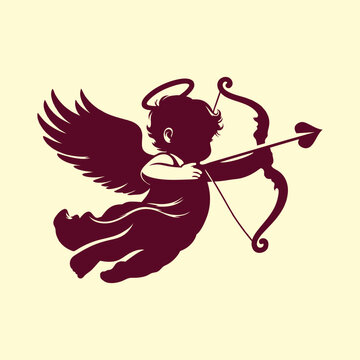 recommend clip art: Cute Cupid Love Angel Icon Valentine's Day Character Vector Illustration. baby Angel Holding Bow Arrow.