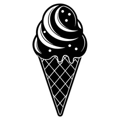 ice cream cone vector drawing