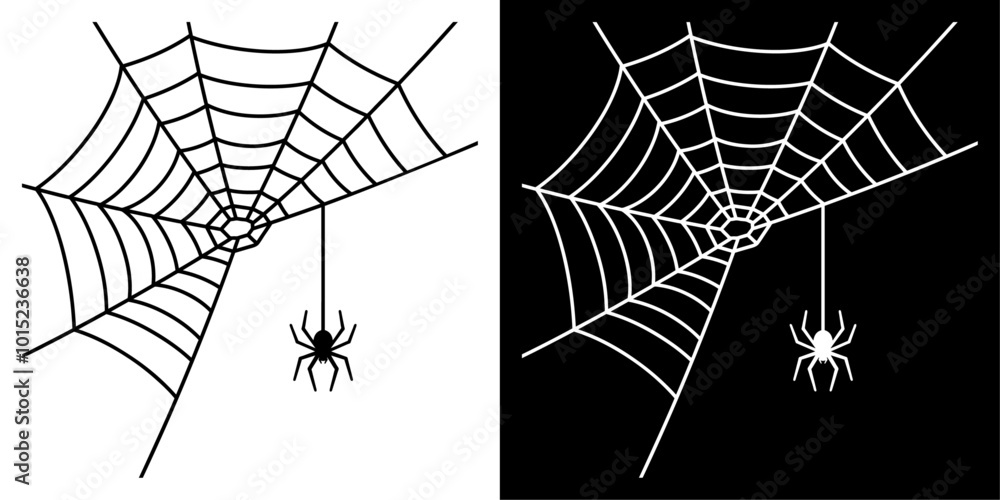 Poster ofvs746 outlinefilledvectorsign ofvs - spider web corner vector icon . spider's web sign . isolated 