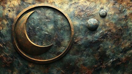 Celestial Ethereal Landscape: Mystical Moon and Orbs