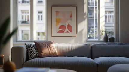 Modern Living Room Interior Design with Soft Sunlight