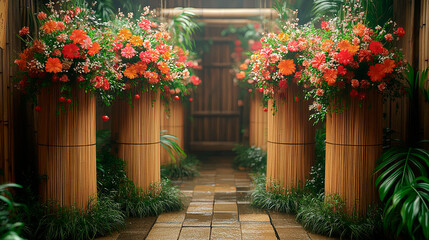 Japan, traditional decorations like Kadomatsu (pine entrance adornments) and Shimekazari (straw ropes with ornaments) are displayed. Generative AI