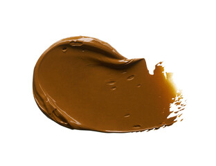 A smear and texture of brown acrylic paint. Energetic and saturated color, stylish and dynamic image. The image is suitable for use in cosmetic companies, fashion magazines, art projects.