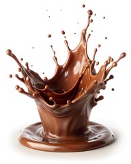 Dynamic Chocolate Splash Explosion Isolated for Culinary and Marketing Use