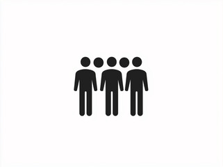 Icon with black silhouettes of people on a white background.