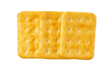 Cheese crackers isolated. Cheese crackers isolated on white background, top view.