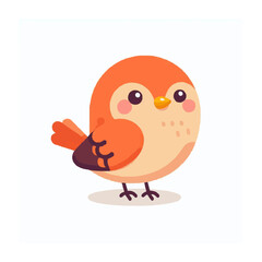 Fototapeta premium Cute Bird Vector Illustration in the Spring Animals Theme on White Background