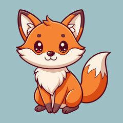 Obraz premium red fox cartoon