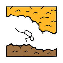 diving in rocks and caves line icon vector. diving in rocks and caves sign. isolated symbol illustration