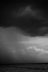 storm clouds over the field