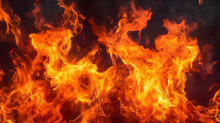 Vibrant, High-Resolution Fire Flames on Black 