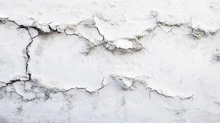 Fototapeta premium White textured wall with cracks.
