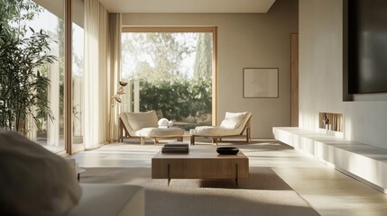 Fototapeta premium Modern Living Room with Natural Light
