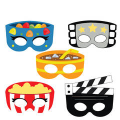Set of masks for Halloween, New Year or movie party
