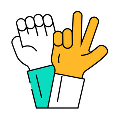 underwater sign language line icon vector. underwater sign language sign. isolated symbol illustration