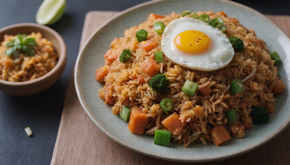 kimichi fried with on a plate