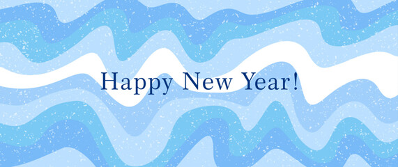 Blue abstract winter wavy background for invitation, flyer, banner and poster. Christmas vector illustration with snow. Snowy background with waves and swirl pattern. Snowfall. Blizzard. Holiday.
