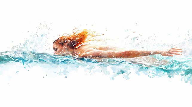 swimmer in action