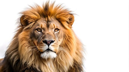 lion head illustration and a separate white background Isolated 