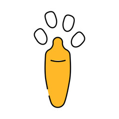 rabbit hoof print line icon vector. rabbit hoof print sign. isolated symbol illustration