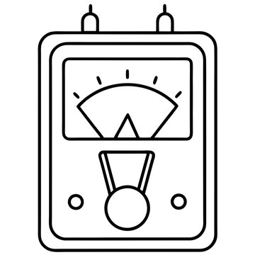 black and white multimeter device clip art preview